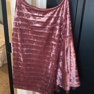 Pink suede off the shoulder top